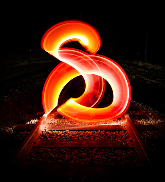 Orange and red fire graphic