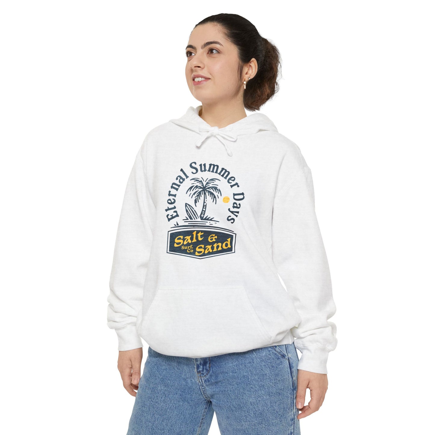Eternal Summer Hoodie - Unisex Garment-Dyed Comfy Pullover, Relaxed Beach Vibes, Perfect for Summer Days, Gift for Beach Lovers, Cozy