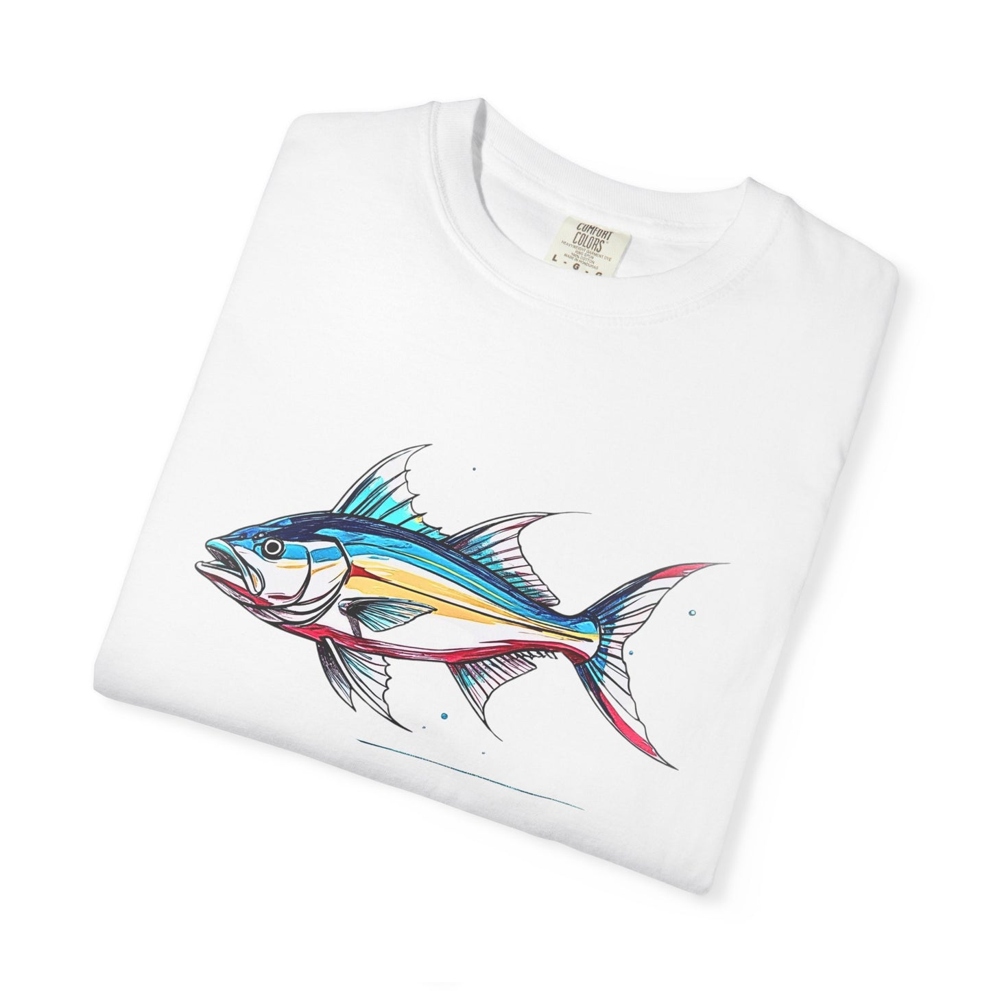 Atlantic Ocean Fishing Graphic T-shirt, 100% Ring-Spun Garment-Dyed Cotton