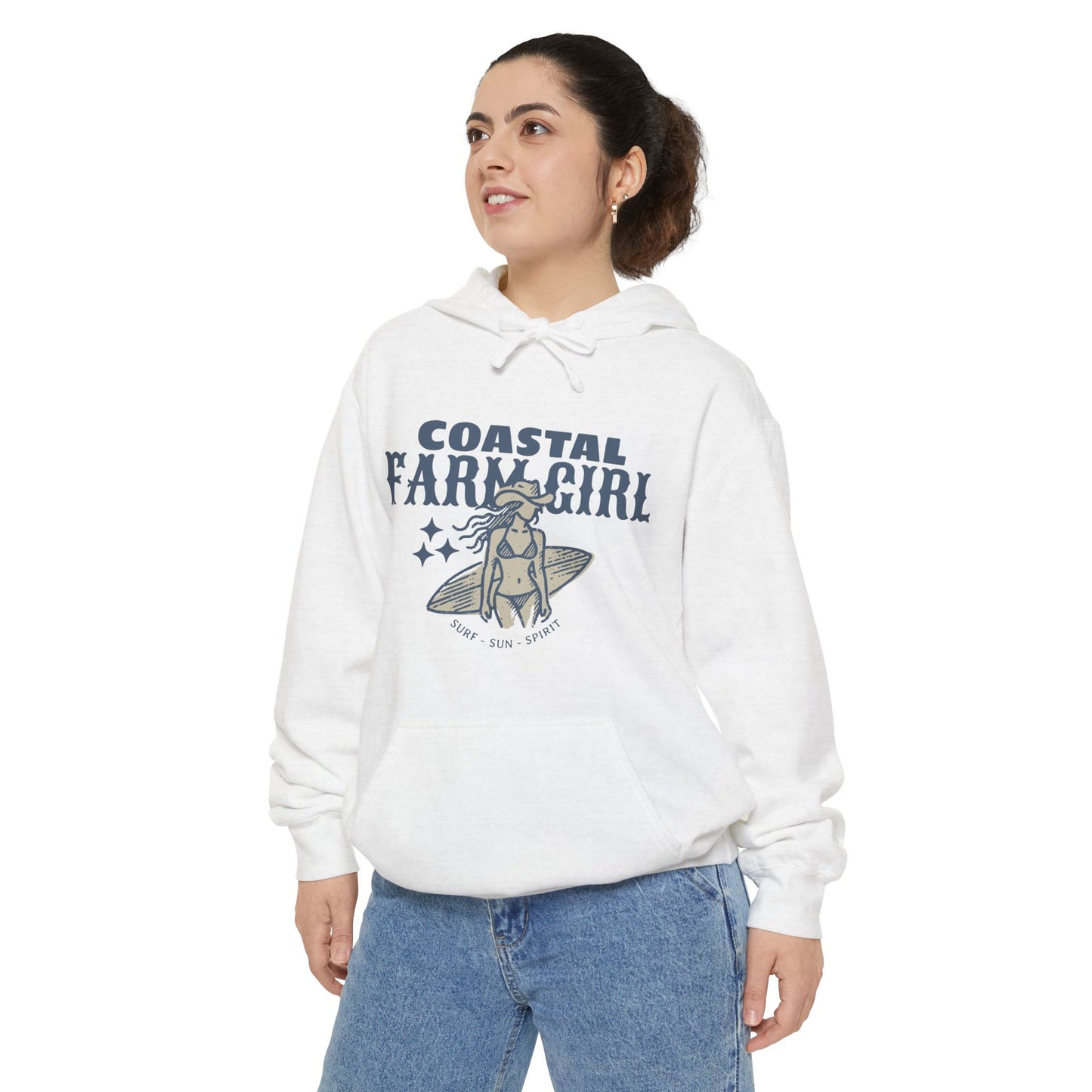 Coastal Farm Girl Hoodie, Casual Beachwear, Comfortable Unisex Hoodie, Perfect Gift for Surf Lovers, Ideal for Fall & Winter