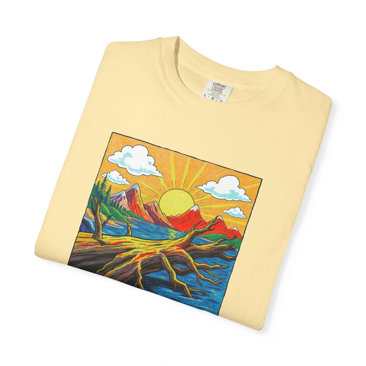 Driftwood Enters Sunset T-Shirt, 100% Ring-Spun Garment-Dyed Cotton