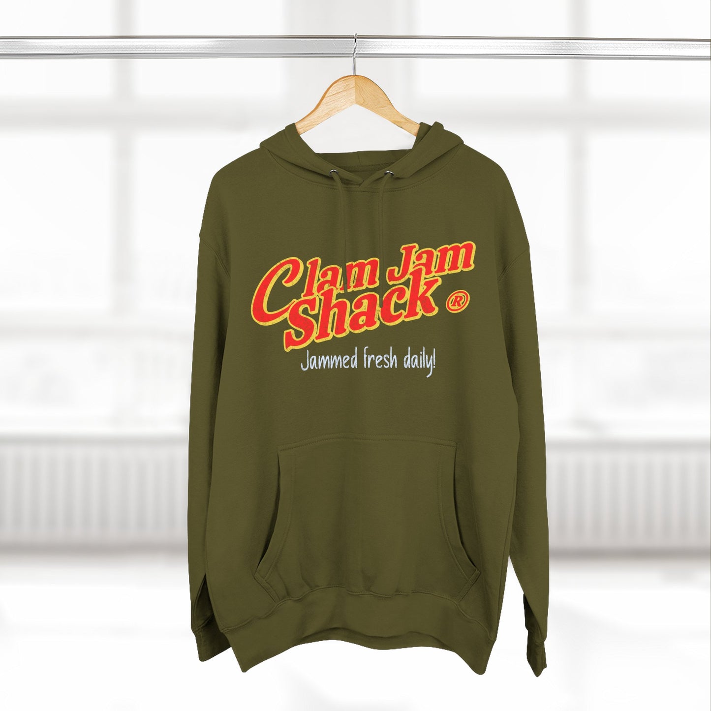 Clam Jam Shack Fleece Hoodie - Perfect for Casual Days, Ideal Gift for Clam Lovers, Versatile for All Seasons, Trendy Streetwear