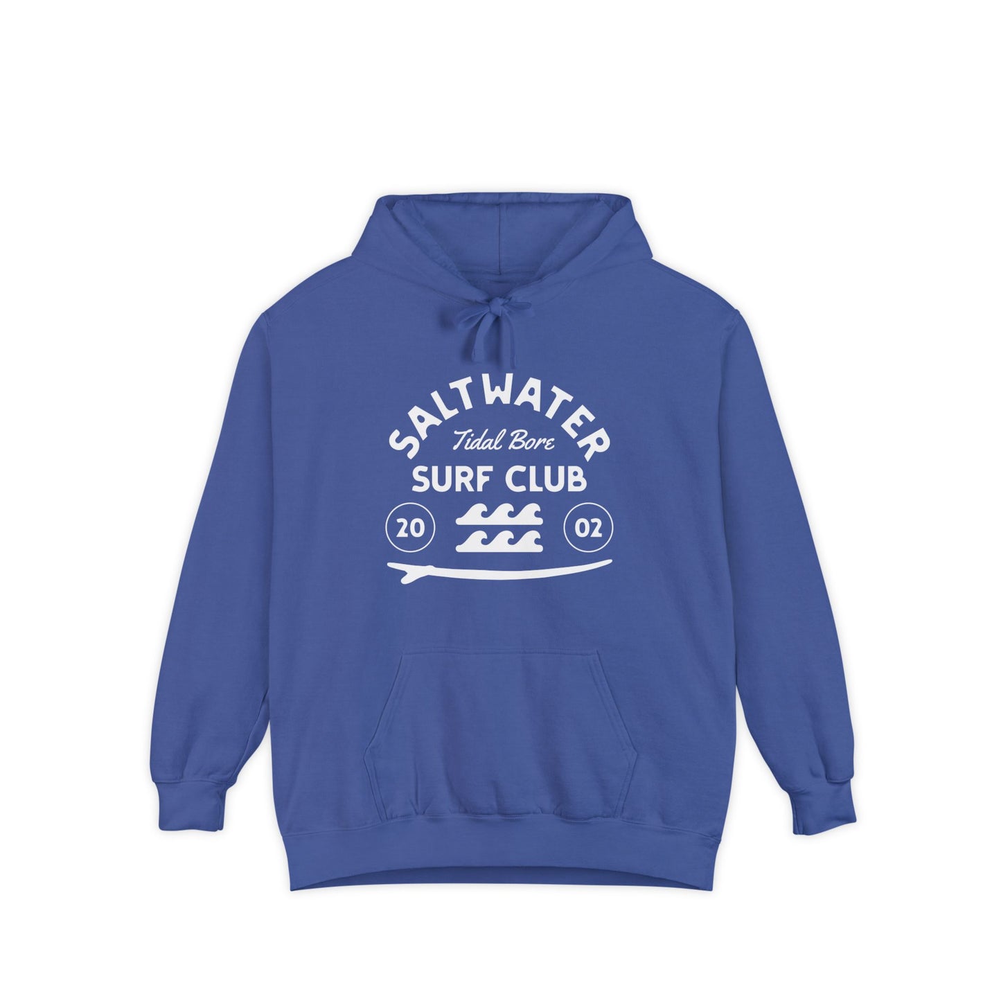 Saltwater Tidal Bore Surf Club Unisex Hoodie, Beachwear, Casual Style, Gift for Surfers, Coastal Living, Summer Vibes, Comfortable Layering