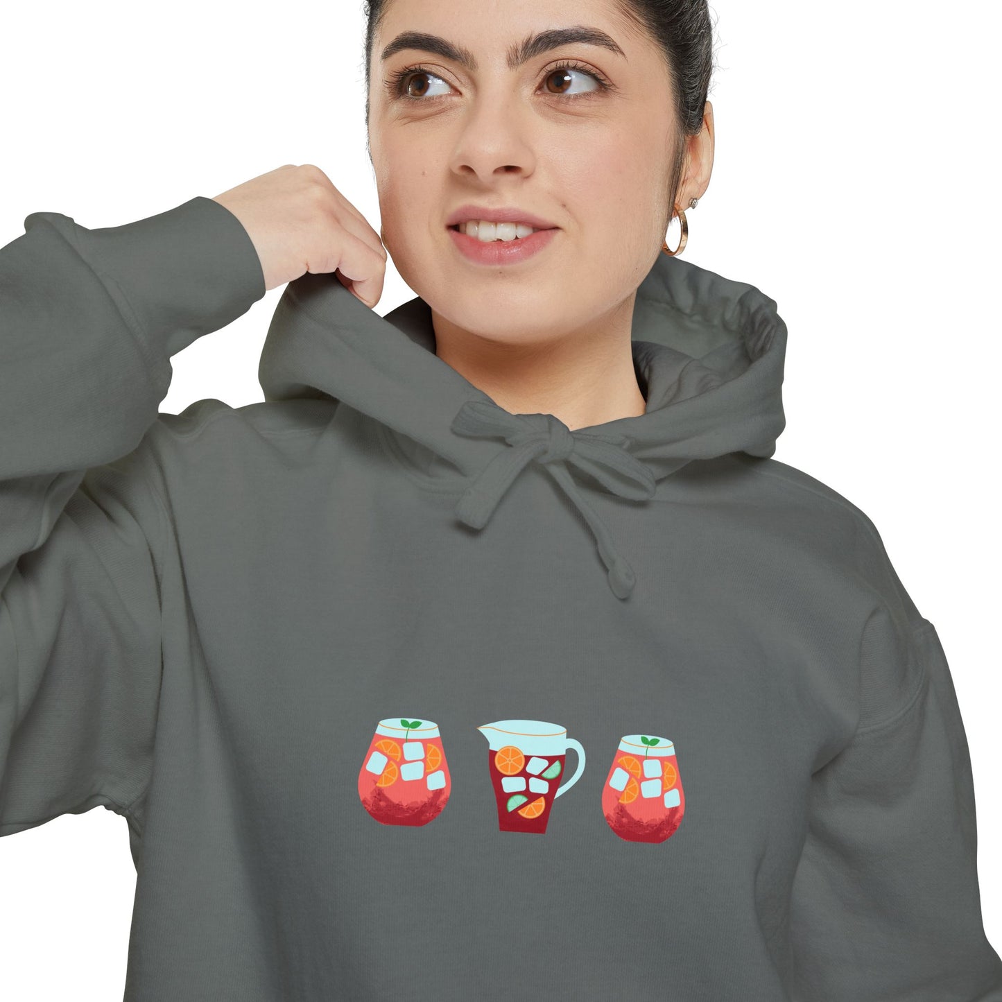 Sangria Vibes Hoodie - Chill Unisex Garment-Dyed Sweatshirt, Perfect for Parties, Festivals, Summer Celebrations, Drink Lovers, Cozy Apparel