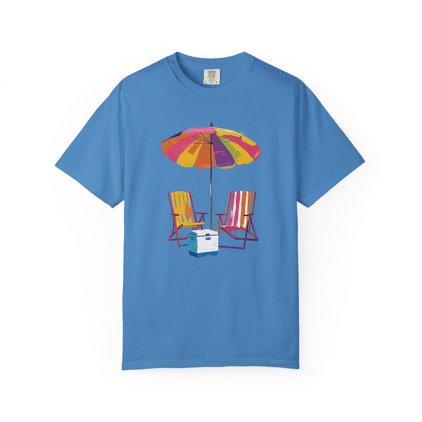Beach Chairs Vibe T-Shirt, 100% Ring-Spun Garment-Dyed Cotton