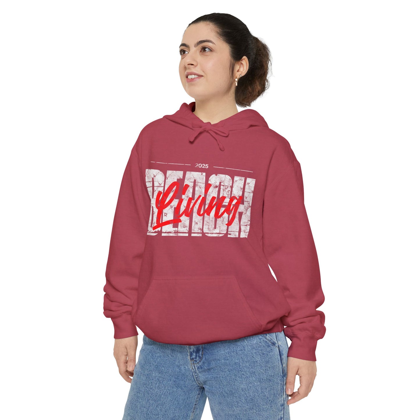 Beach Living Vibes Unisex Hoodie for Relaxed Days, Summer Apparel, Gift for Him/Her, Casual Wear, Beach Trip Essential
