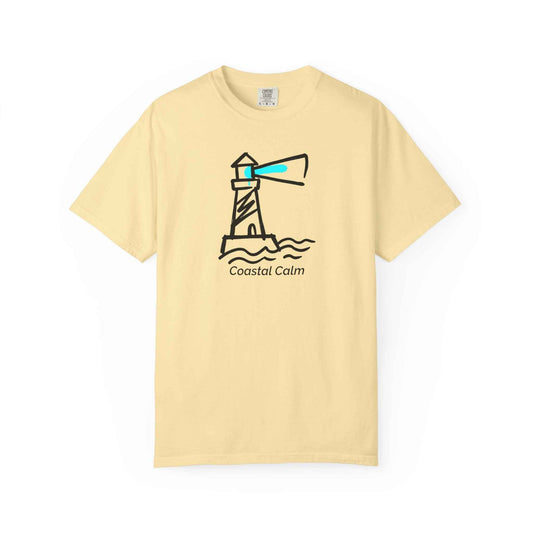Coastal Calm Lighthouse Graphic T-Shirt, Summer Beach Style Unisex Cotton Tee