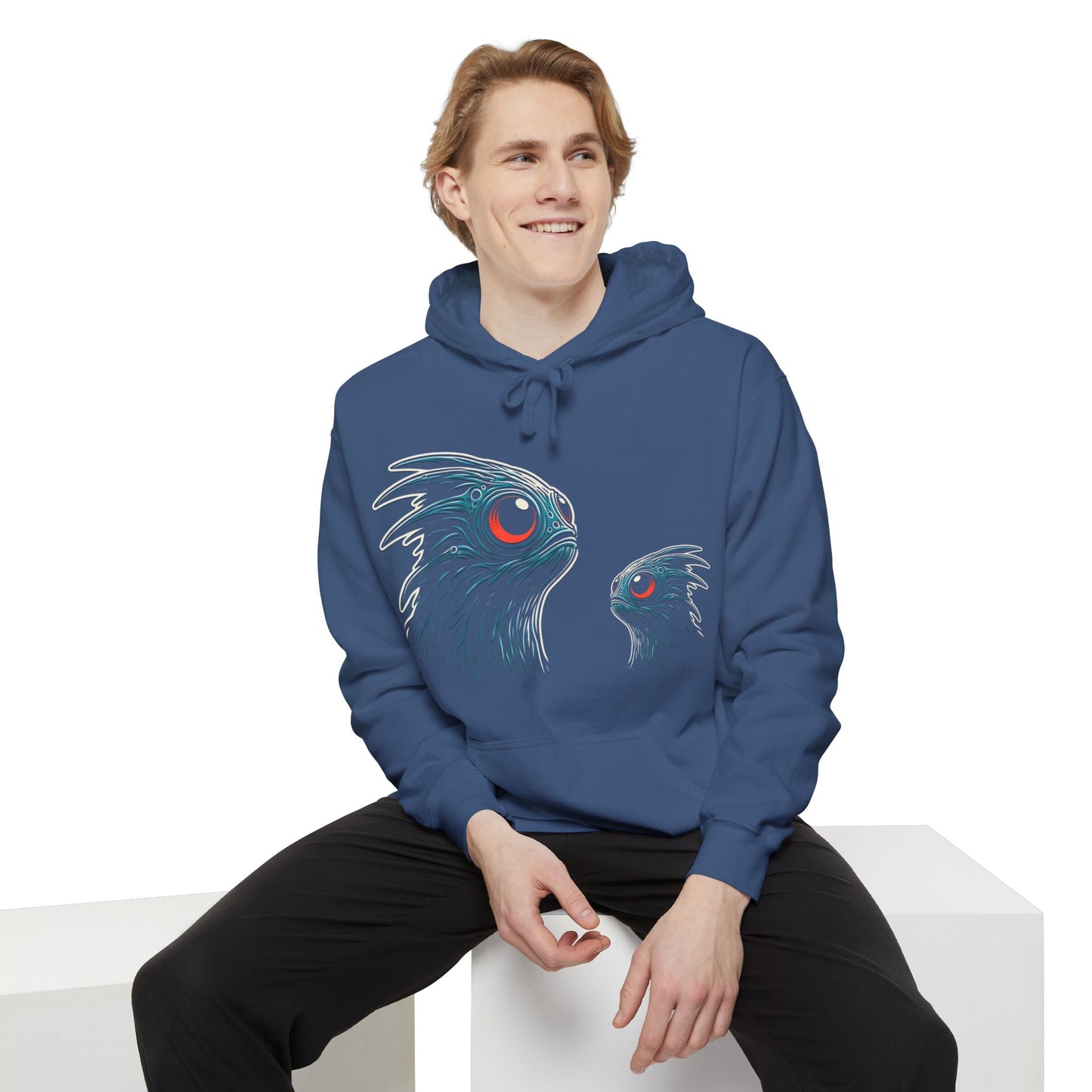 Mystical Sea Creatures Hoodie | Unisex Garment-Dyed Hoodie, Cozy Sweatshirt, Unique Gift Idea, Fantasy Apparel, Artistic Hoodie, Casual Wear