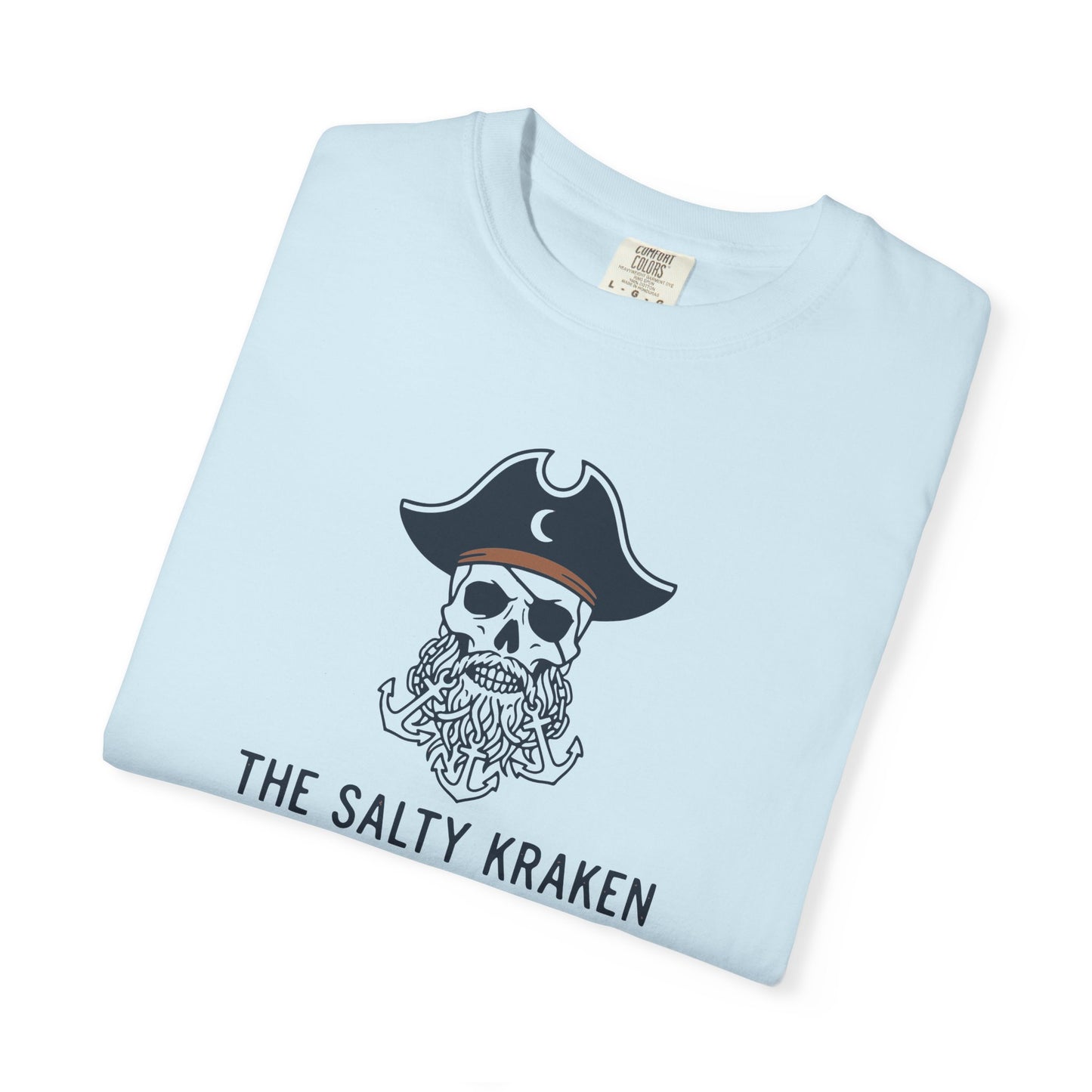 Pirate Kraken Skull T-Shirt - The Salty Kraken Nautical Graphic Summer Beach Tee
