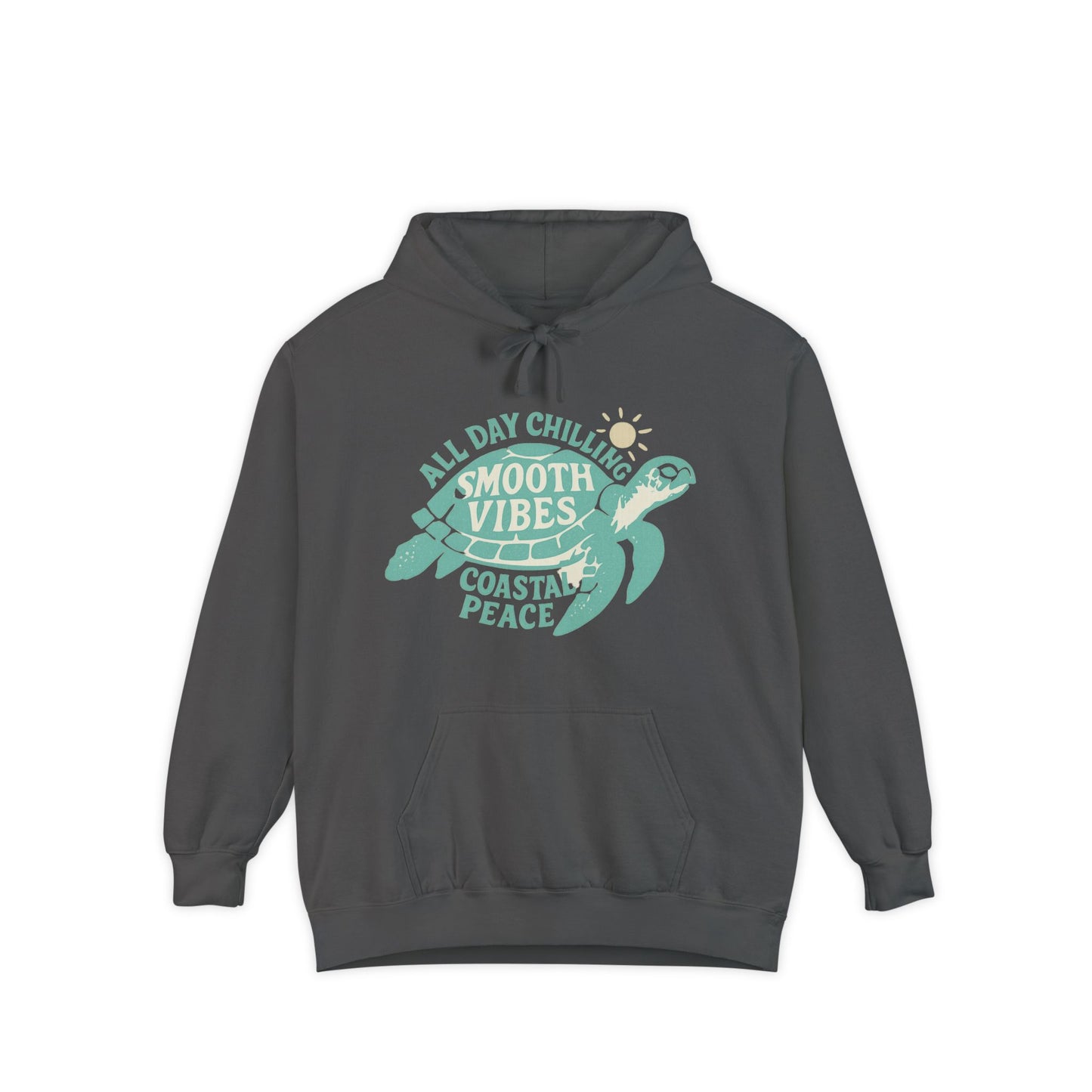Good Vibes Hoodie, Unisex Garment-Dyed Sweatshirt, Relaxation Apparel, Perfect for Gifts, Coastal Living, Summer Chill