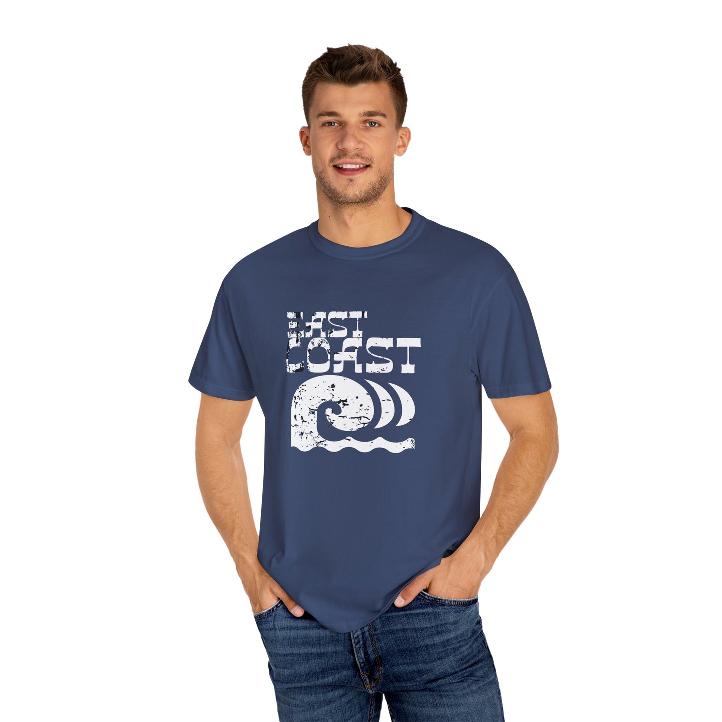 East Coast Vibes T-Shirt - Unisex Garment-Dyed Tee, Beachwear, Summer Casual, Travel Top, Retro Ocean Shirt
