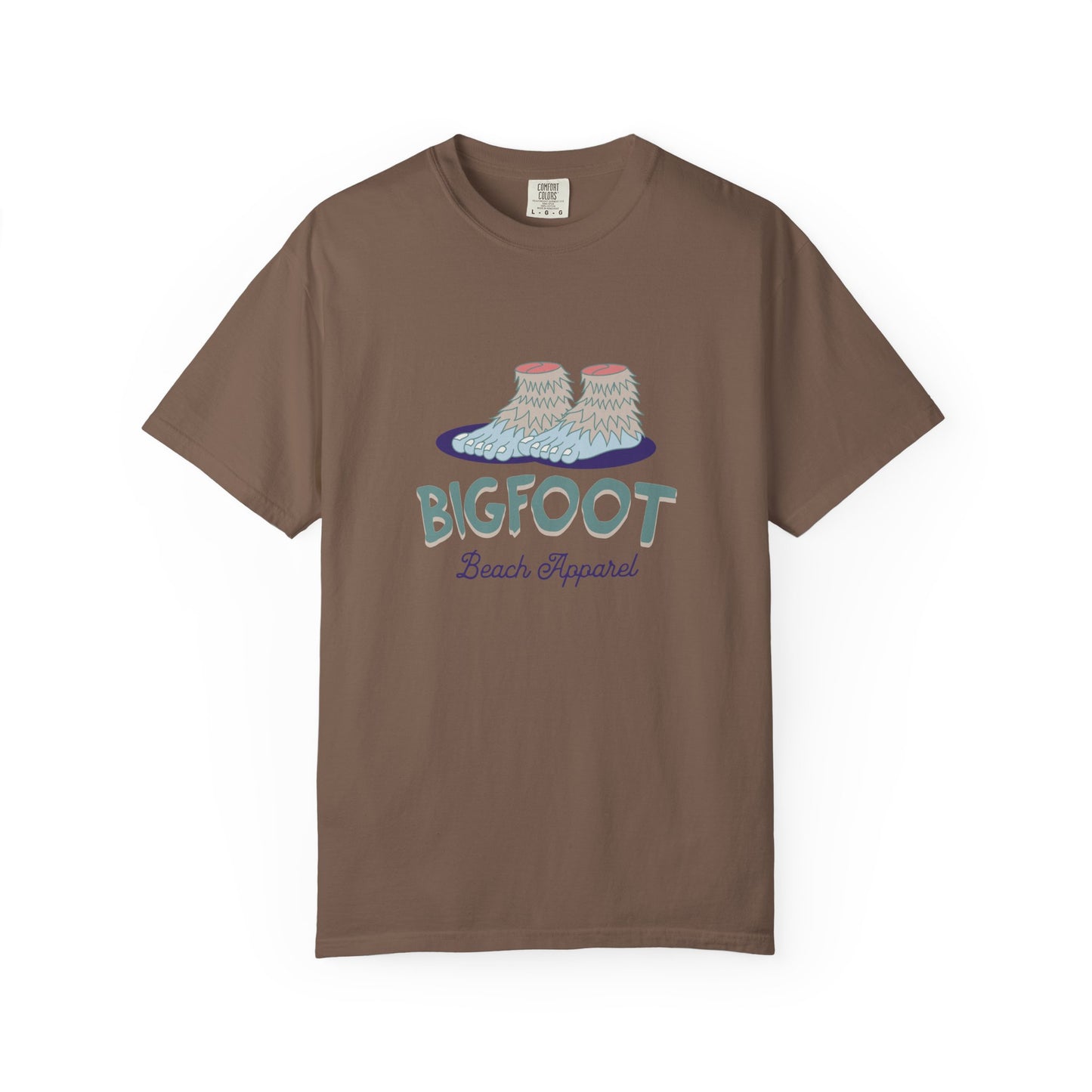 Bigfoot Beach Apparel T-Shirt, Unisex Summer Tee, Casual Graphic Shirt, Fun Gift for Outdoor Lovers, Beach Vacation Wear