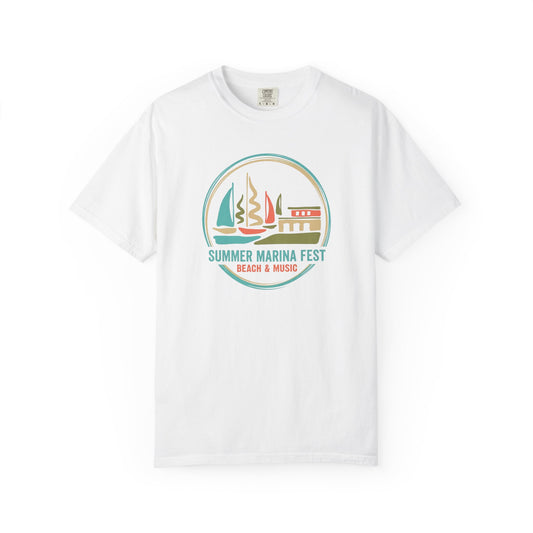 Summer Marina Festival Beach Tee - Summer Marina & Music Graphic T-Shirt