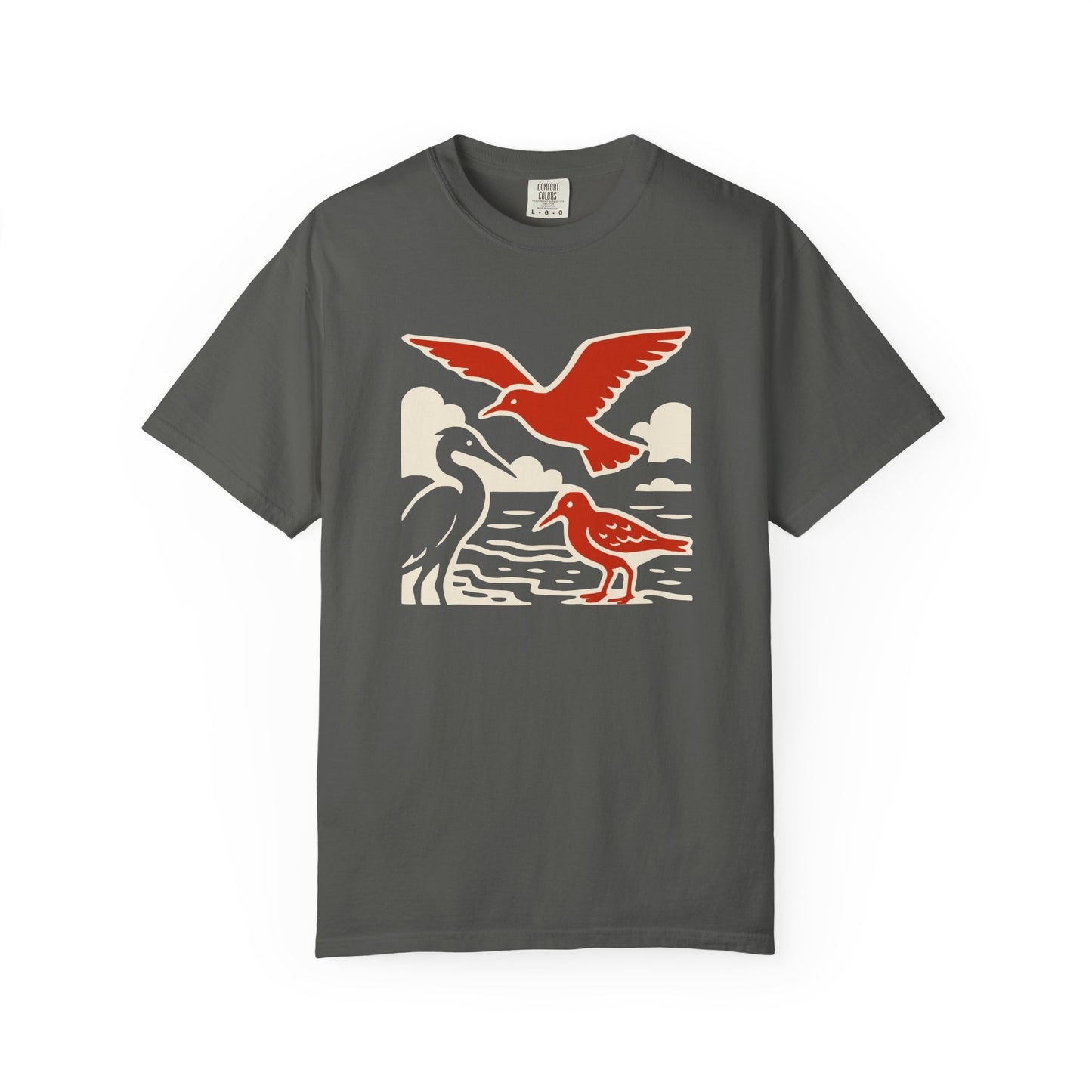 Nature-Inspired Garment-Dyed Bird Graphic Tee, Wildlife T-Shirt, Perfect Gift for Nature Lovers, Summer Style