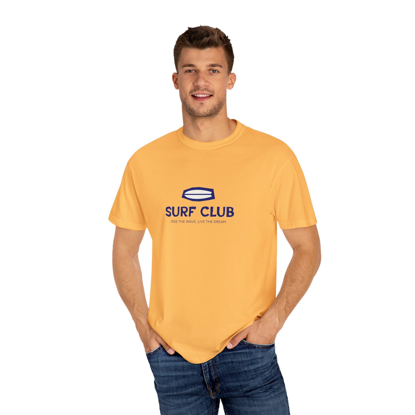Surf Club Unisex Garment-Dyed T-shirt | Casual Beachwear, Summer Apparel, Surfing Gift, Vacation Outfit, Relaxed Fit