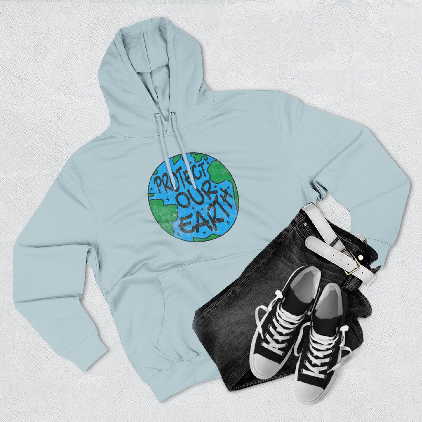 Earth Day Fleece Hoodie, Eco-Friendly Sweatshirt, Sustainable Fashion, Protect Our Earth, Gift for Nature Lovers