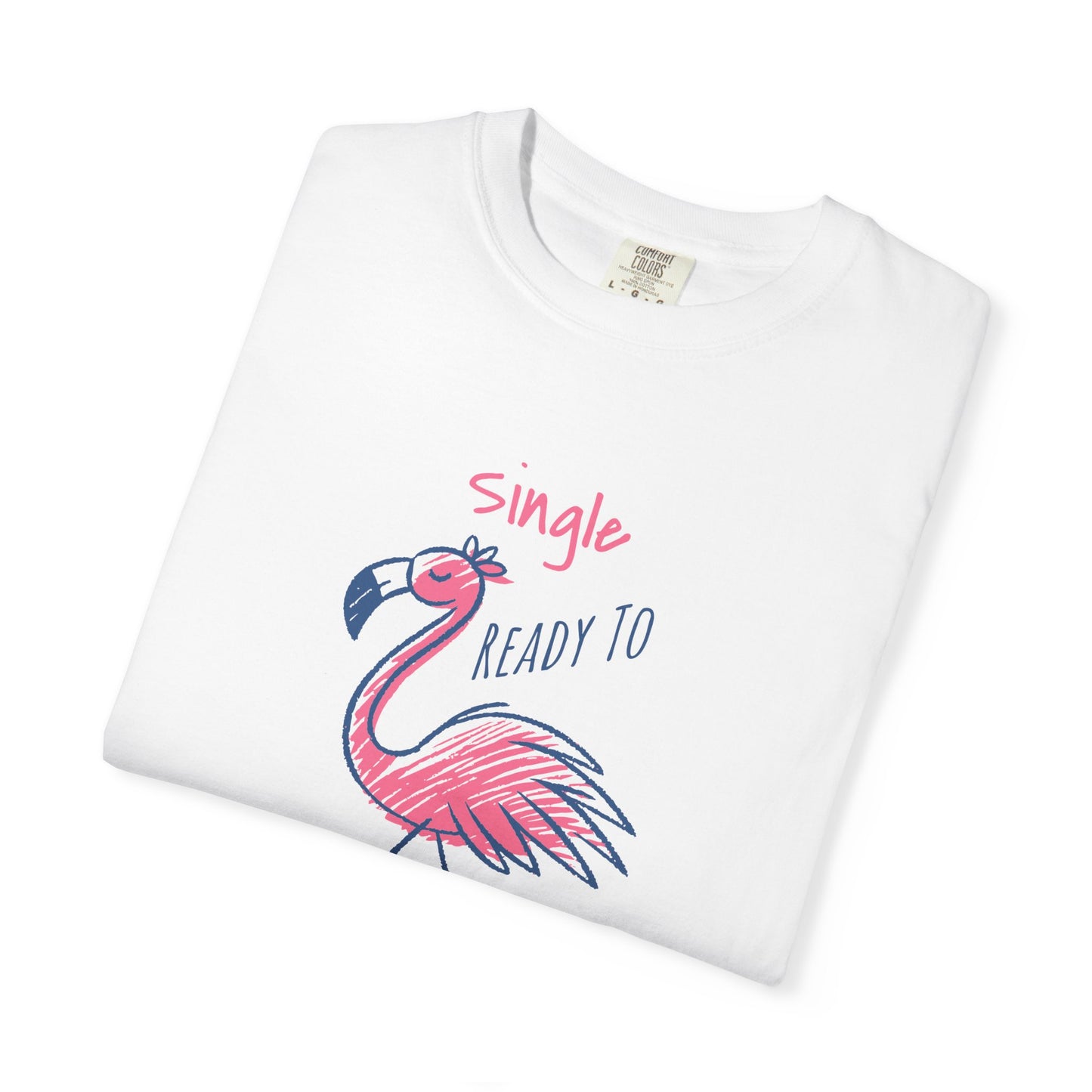 Flamingo 'Single, Ready to Flammingle' Unisex T-Shirt, Cute Summer Tee, Beachwear, Gift for Singles, Fun Party Shirt