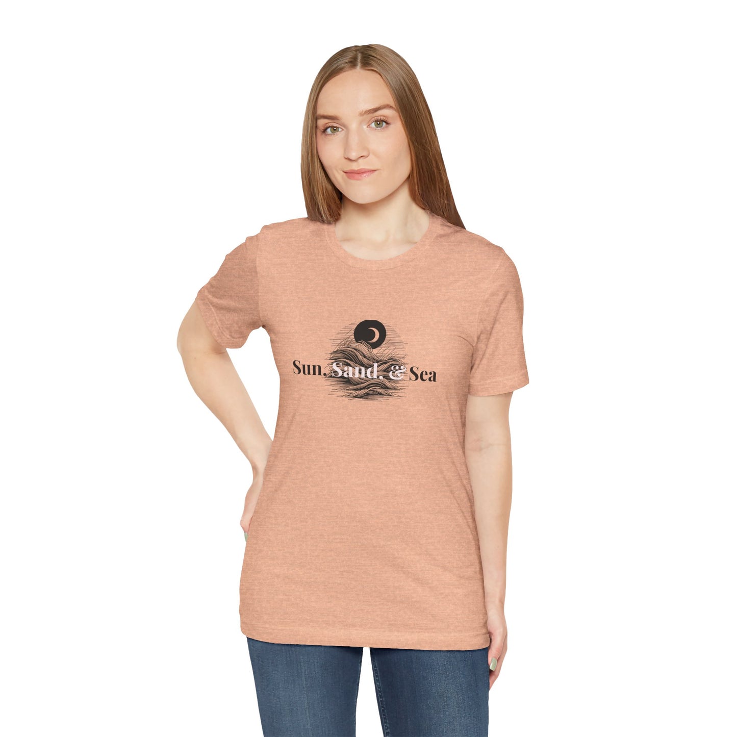 Sun Sand Sea Unisex Casual Summer Tee Shirt, Beachwear, Gift for Travelers, Vacation Outfit, Relaxed Style, Trending Store, Cool T-Shirt