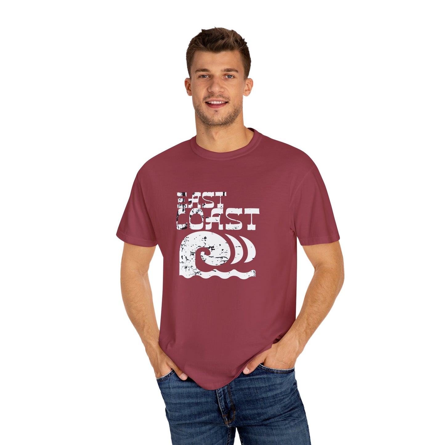 East Coast Vibes T-Shirt - Unisex Garment-Dyed Tee, Beachwear, Summer Casual, Travel Top, Retro Ocean Shirt