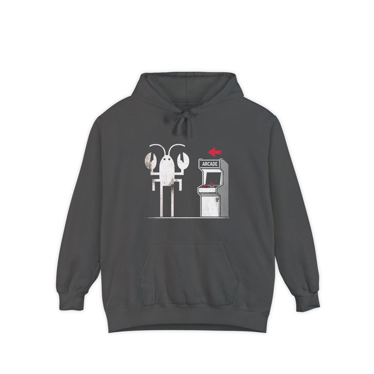 Lobster Arcade Unisex Hoodie, Fun Gift, Casual Wear, Cozy Sweater, Gamer Hoodie, Birthday Present, Seafood Lover Apparel