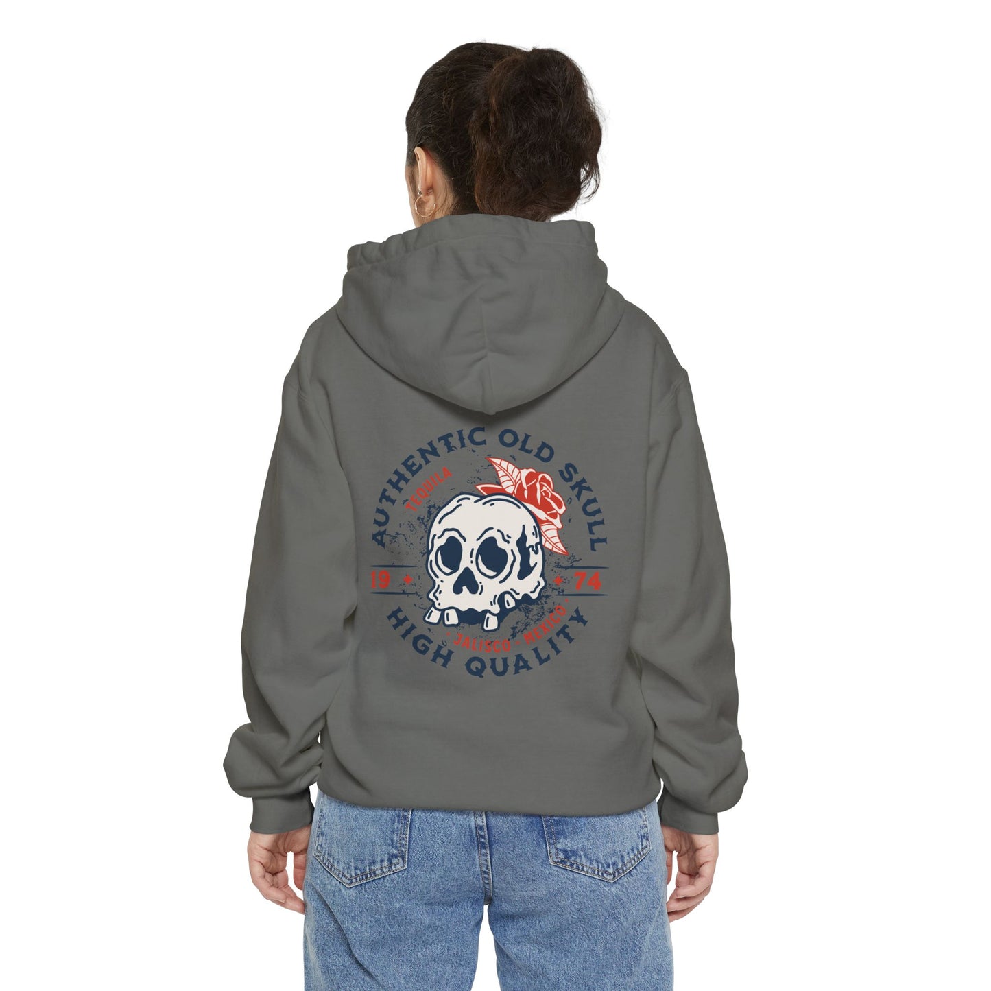 Skull Tequila Back Style Unisex Hoodie - Vintage Style, Comfortable, Ideal for Casual Outings, Gifts, Everyday Wear, Holiday Apparel