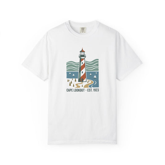 Cape Lookout Lighthouse Graphic T-Shirt - Est. 1923 Coastal Summer Beach Tee