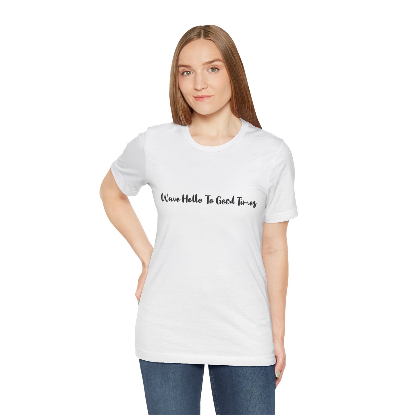 Wave Hello To Good Times Beachwear Tee, Gift for Travelers, Vacation Outfit, Trending Store, Summer T-Shirt, Comfy T-Shirt, Cool Tee