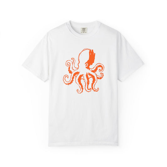 Octopus Graphic Graphic Stenciled T-Shirt - Vintage Sea Creature Tee