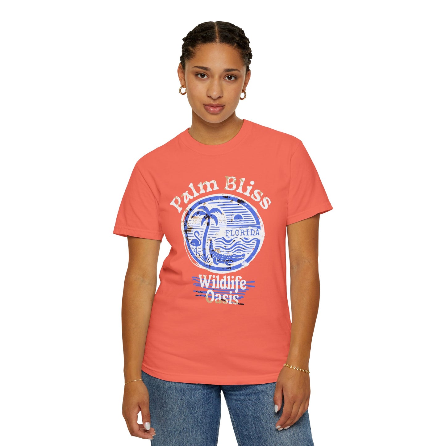 Palm Bliss Wildlife Oasis T-Shirt, Unisex Beach Shirt, Summer Vacation Tee, Gift for Ocean Lovers, Florida Apparel