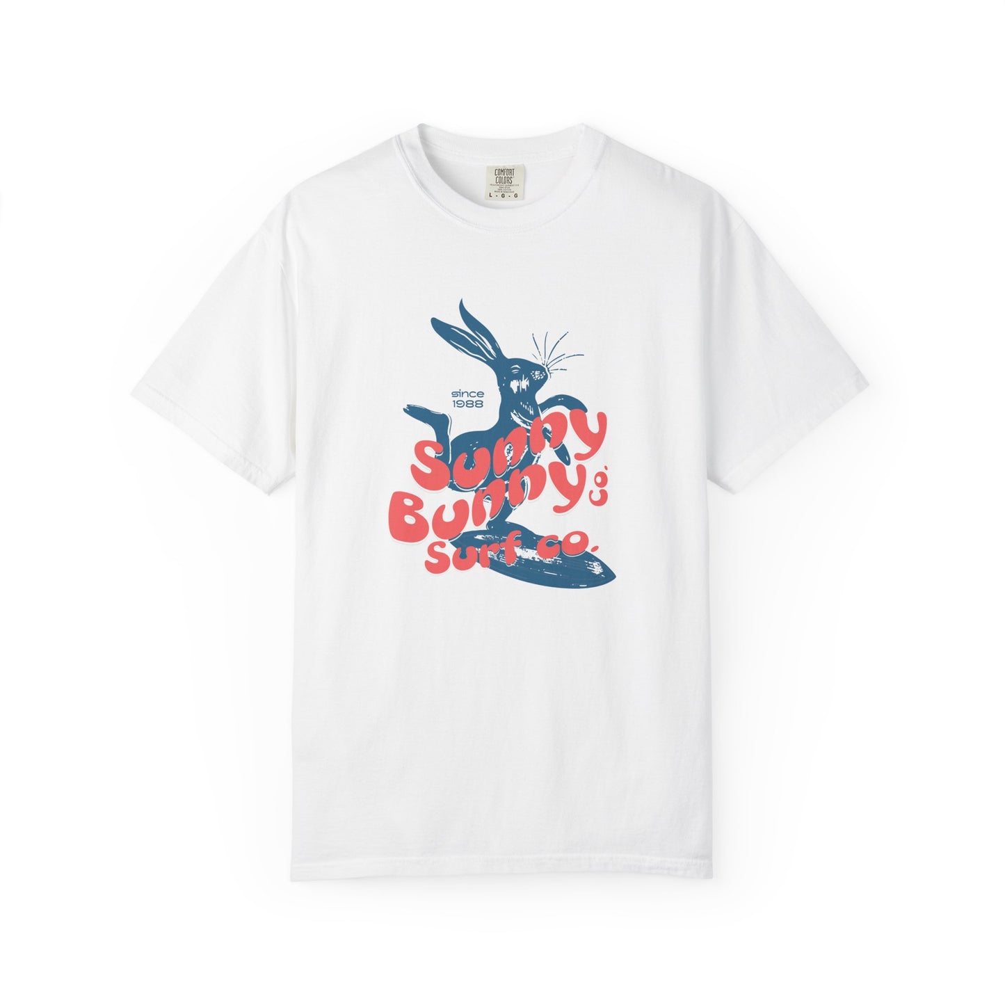 Playful Bunny Surfer Unisex Vintage T-shirt for Surf Lovers, Graphic Tee, Beachwear, Summer Vacay, Unique Gift for Her Or Him