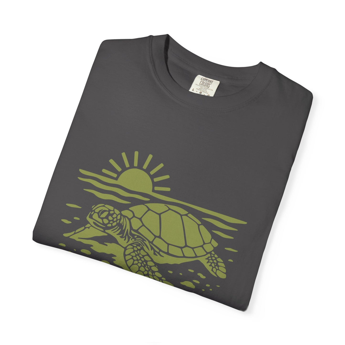 Ocean-Inspired Garment-Dyed T-Shirt, Turtle Design Tee for Nature Lovers, Beach Day Outfits, Eco-Friendly Gift, Summer Vibes