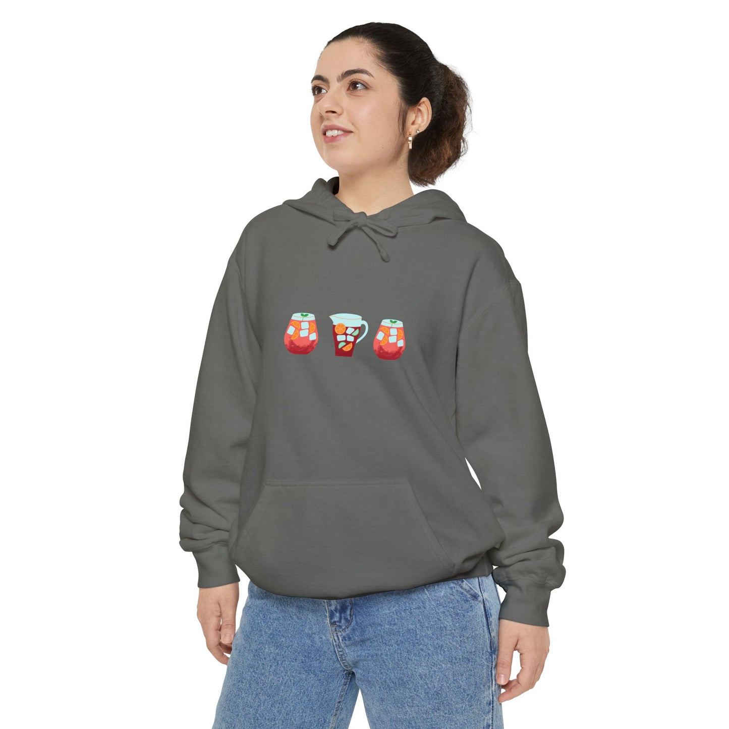 Sangria Vibes Hoodie - Chill Unisex Garment-Dyed Sweatshirt, Perfect for Parties, Festivals, Summer Celebrations, Drink Lovers, Cozy Apparel