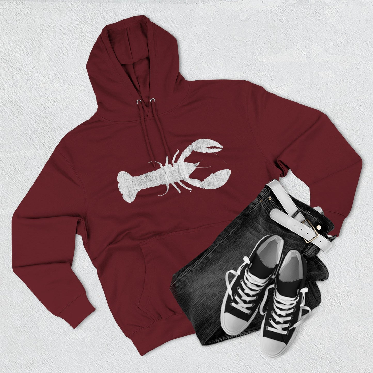 Lobster Fleece Hoodie - Cozy Pullover for Seafood Lovers, Casual Wear, Beach Days, Gift for Grill Masters, Maritime Style