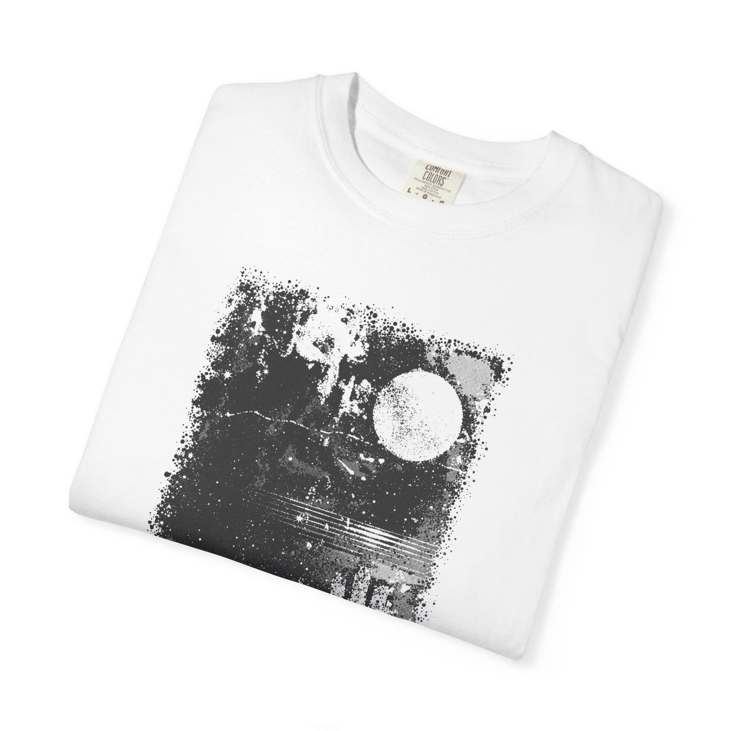 Moonlit dreary Beach Handprint Unisex T-Shirt | Soft Cotton Tee, Vintage Style, Casual Wear, Gift for Him/Her, Unique Fashion Statement
