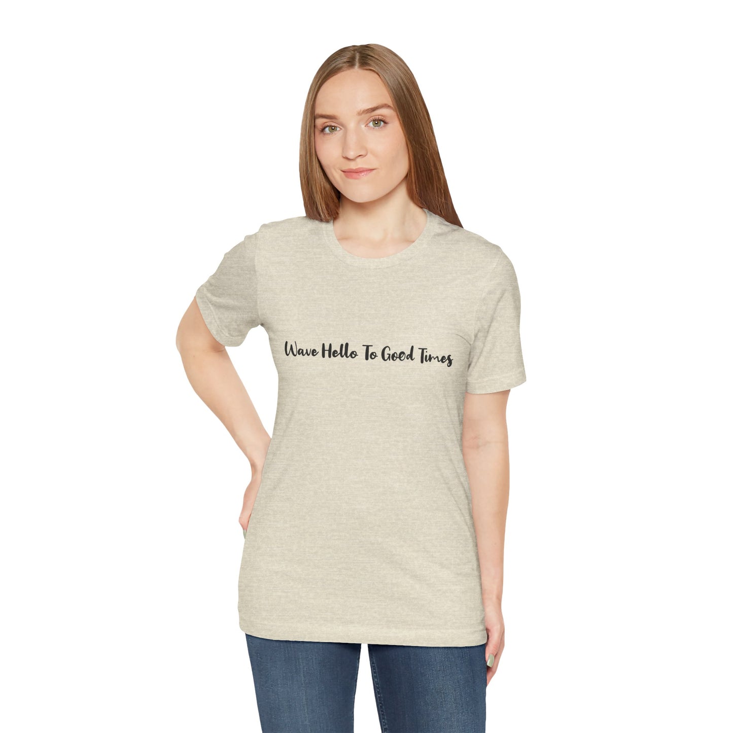 Wave Hello To Good Times Beachwear Tee, Gift for Travelers, Vacation Outfit, Trending Store, Summer T-Shirt, Comfy T-Shirt, Cool Tee