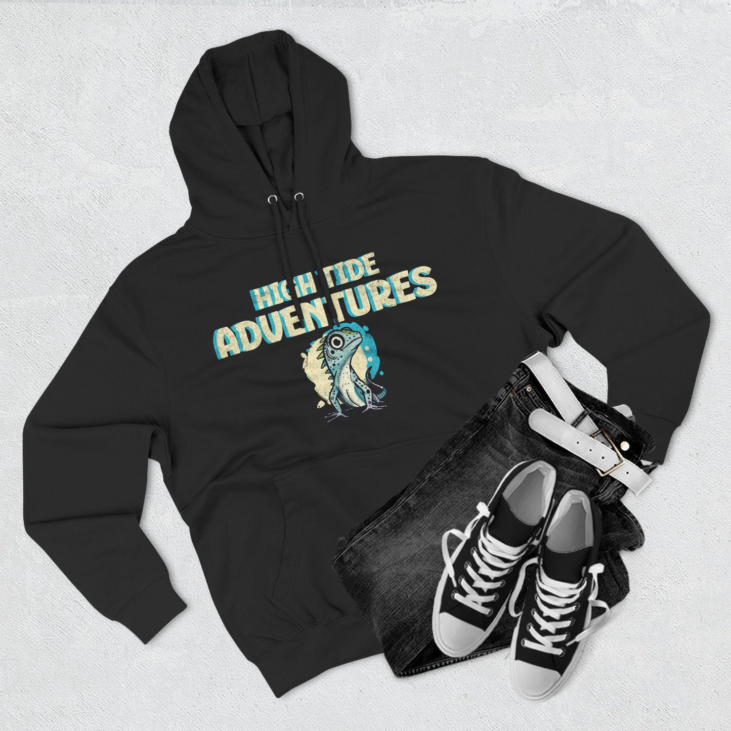 High Tide Adventures Hoodie | Cozy Fleece | Ocean Theme | Perfect for Beach Lovers | Unisex Gift for Adventurers