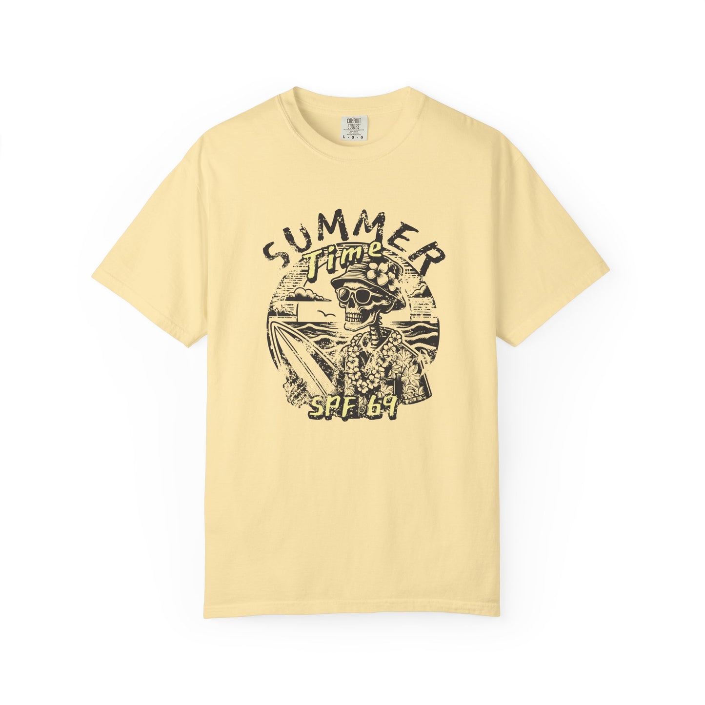 Summer Time SPF 69 Vibe T-shirt with Skeleton Graphic, Casual Tee, Beach Wear, Summer Clothes, Gift for Friends, Cool Shirt