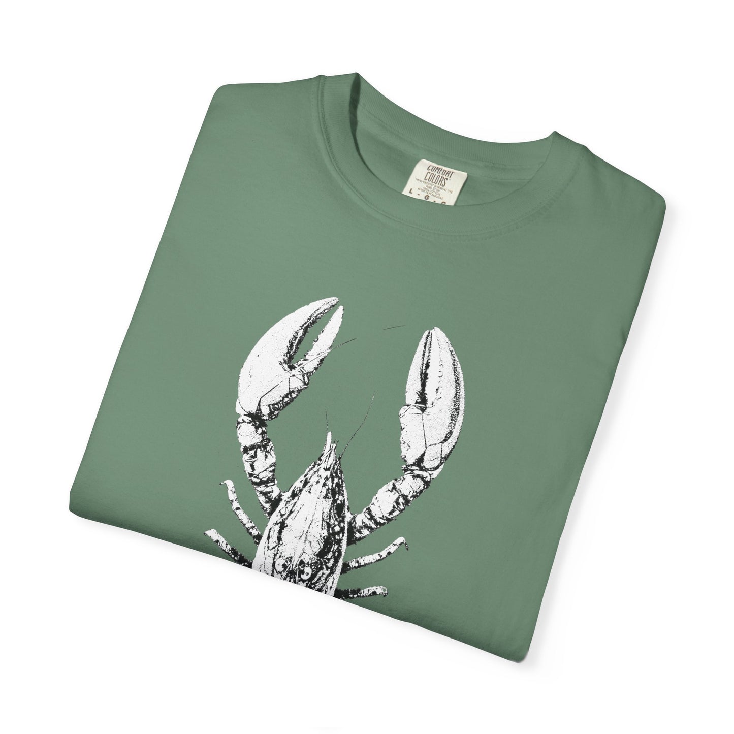 Big White Lobster Graphic T-Shirt, 100% Ring-Spun Garment-Dyed Cotton