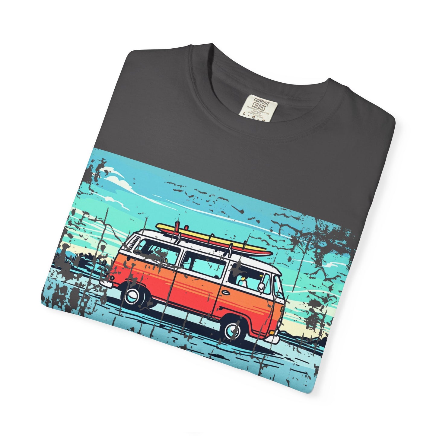 Retro Surfing Van T-Shirt, Beachwear, Vacation Apparel, Gift for Surfer, Summer Style, Casual Wear