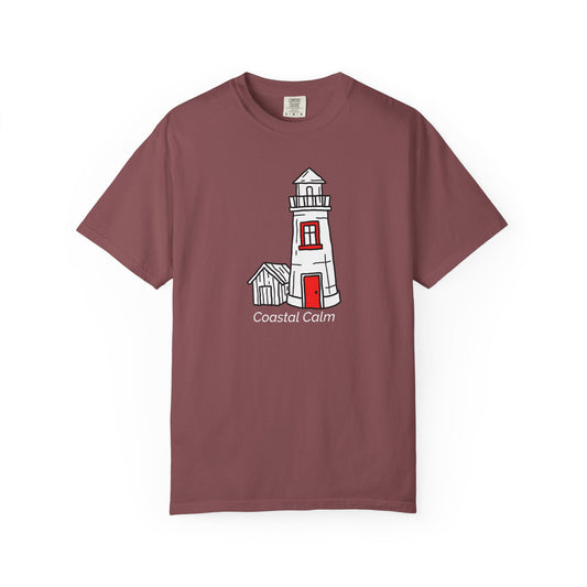 Lighthouse 'Coastal Calm' T-Shirt, Summer Beach Stye Unisex Cotton Tee