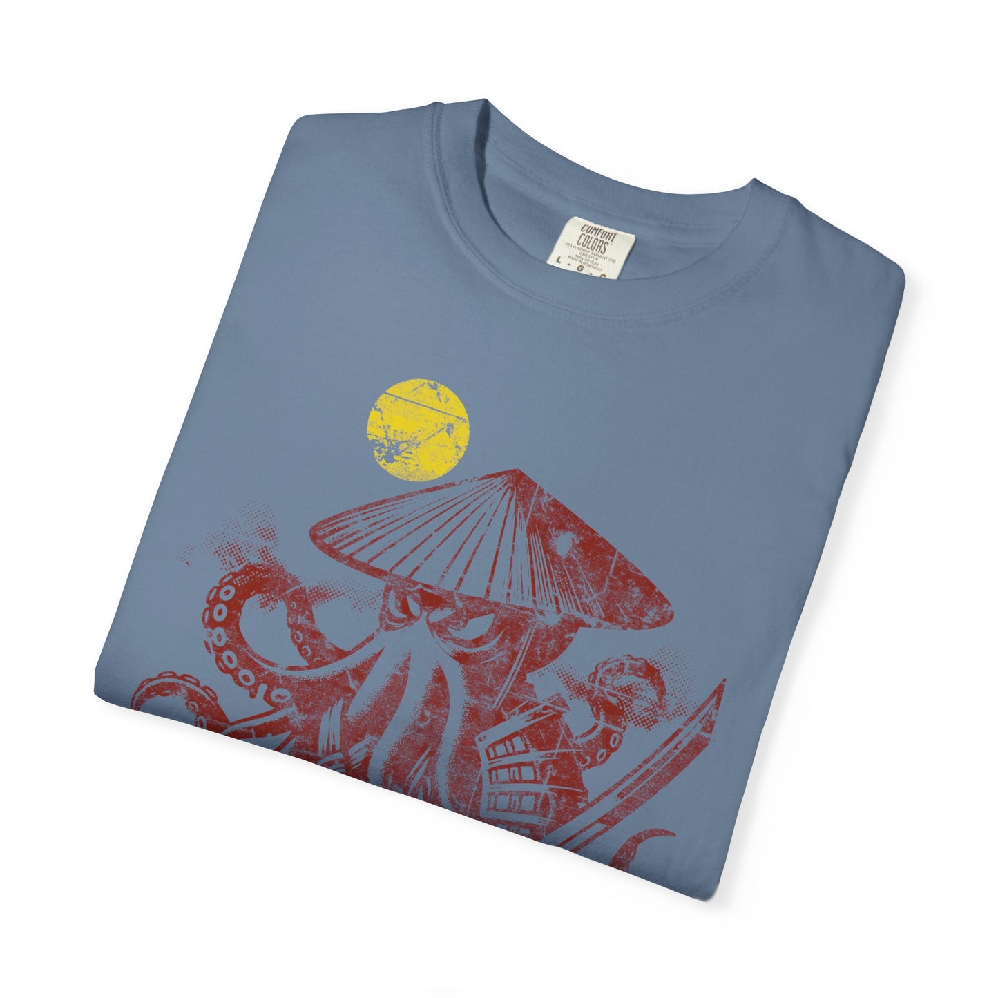Faded Octopus Samurai T-shirt, Vintage Graphic Tee, Unisex Tee, Distressed Octopus Shirt, Unique Gift