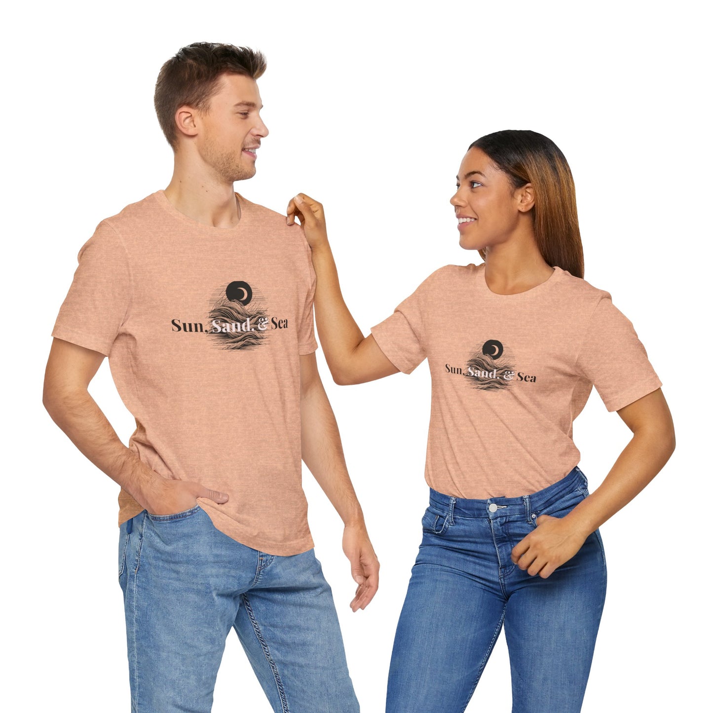 Sun Sand Sea Unisex Casual Summer Tee Shirt, Beachwear, Gift for Travelers, Vacation Outfit, Relaxed Style, Trending Store, Cool T-Shirt