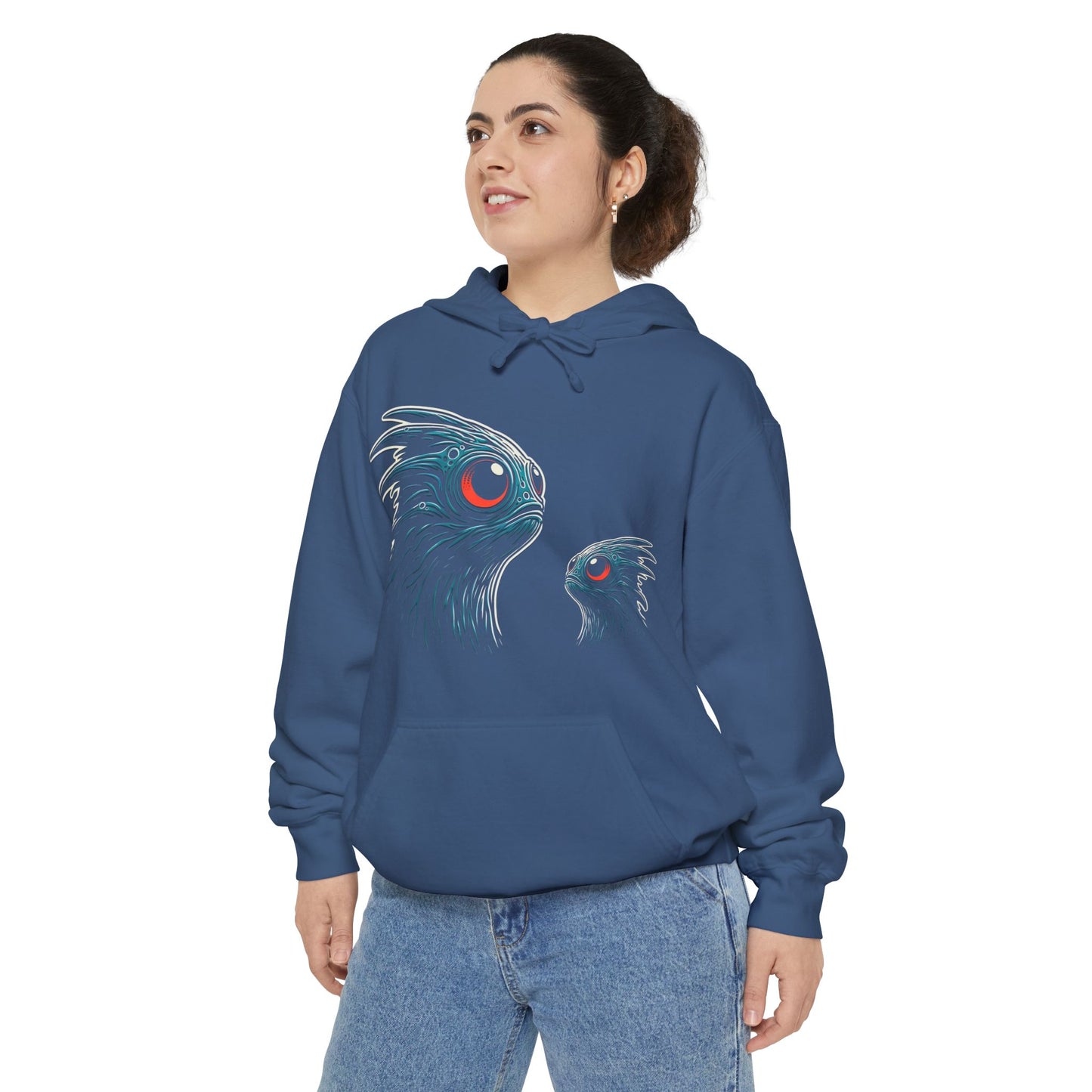 Mystical Sea Creatures Hoodie | Unisex Garment-Dyed Hoodie, Cozy Sweatshirt, Unique Gift Idea, Fantasy Apparel, Artistic Hoodie, Casual Wear
