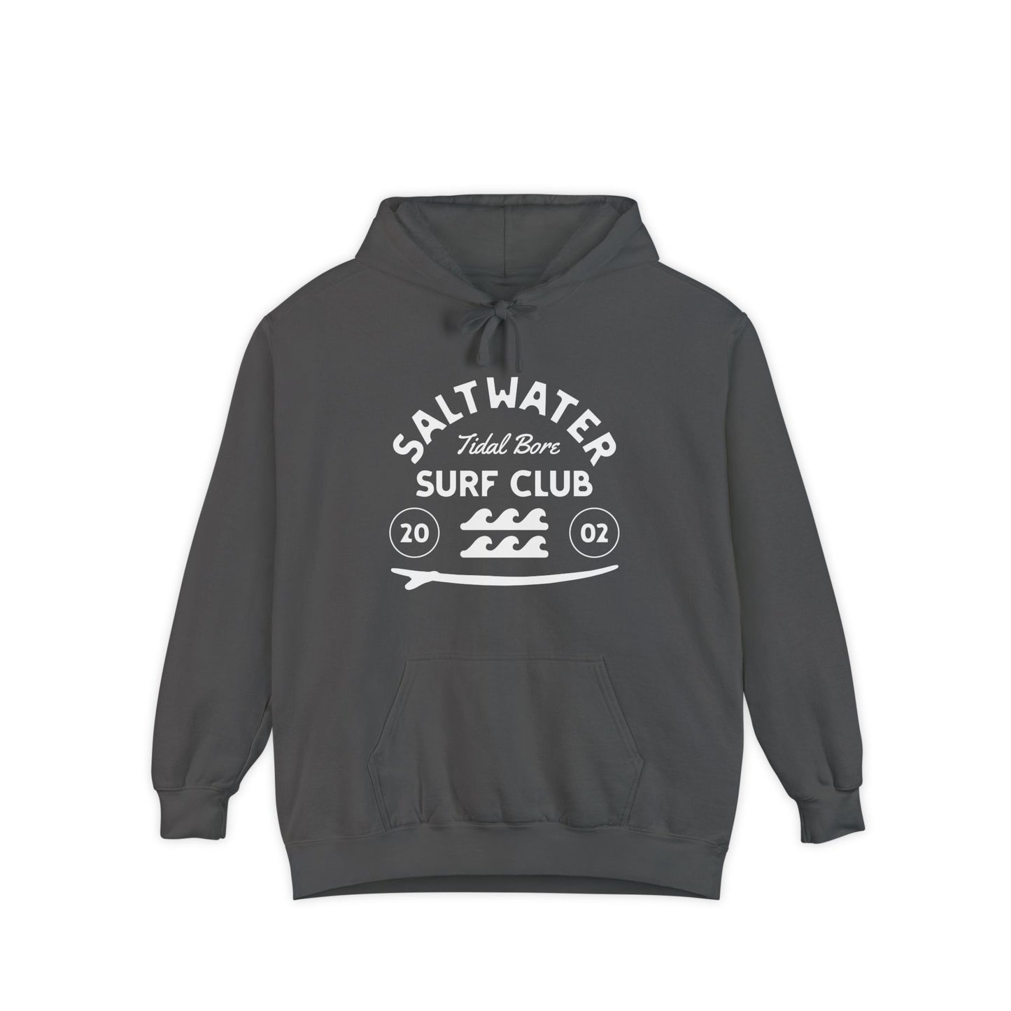 Saltwater Tidal Bore Surf Club Unisex Hoodie, Beachwear, Casual Style, Gift for Surfers, Coastal Living, Summer Vibes, Comfortable Layering