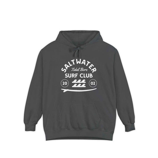 Saltwater Tidal Bore Surf Club, Garment-Dyed Unisex Hoodie