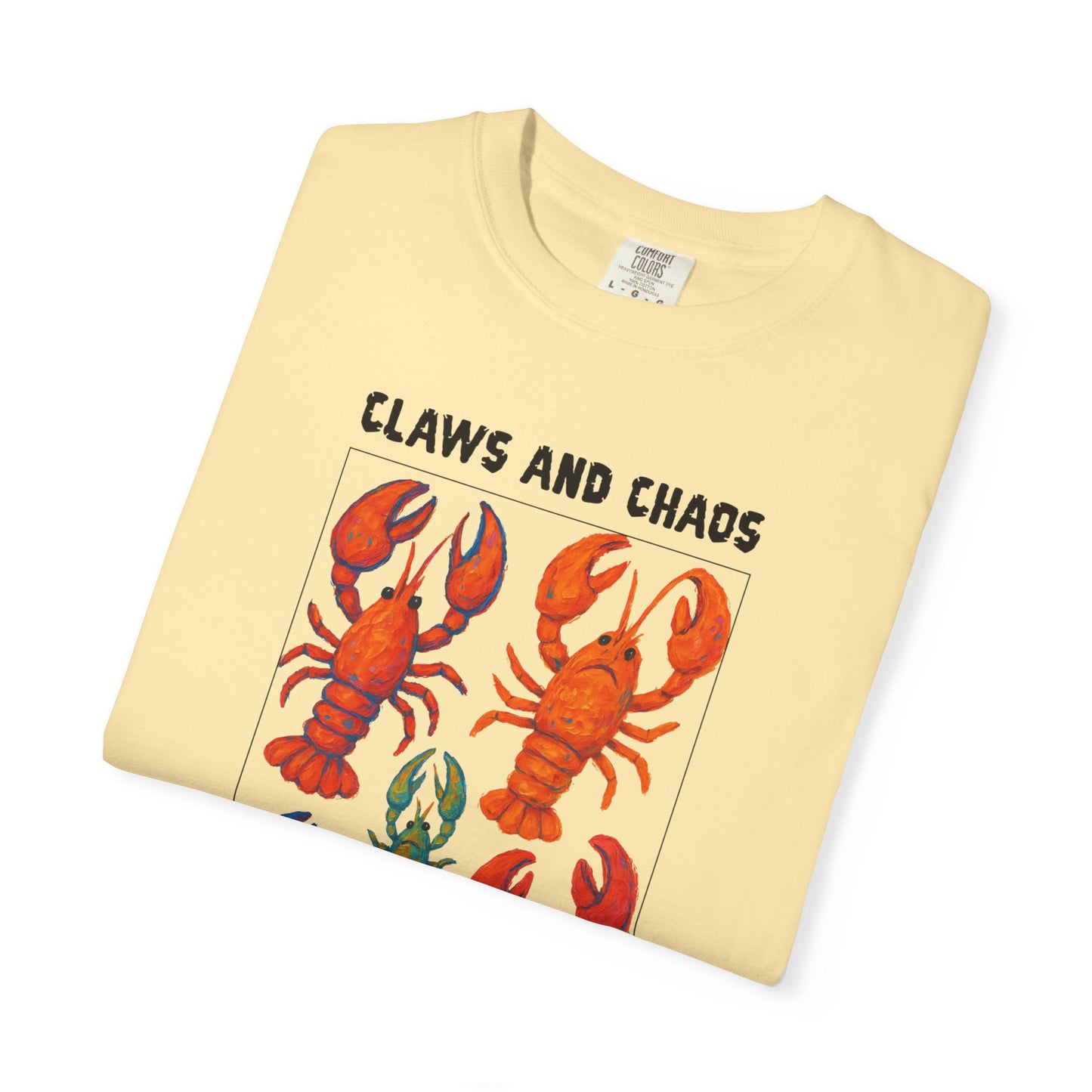 Maine Lobster Claws And Chaos Graphic T-shirt, 100% Ring-Spun Garment-Dyed Cotton