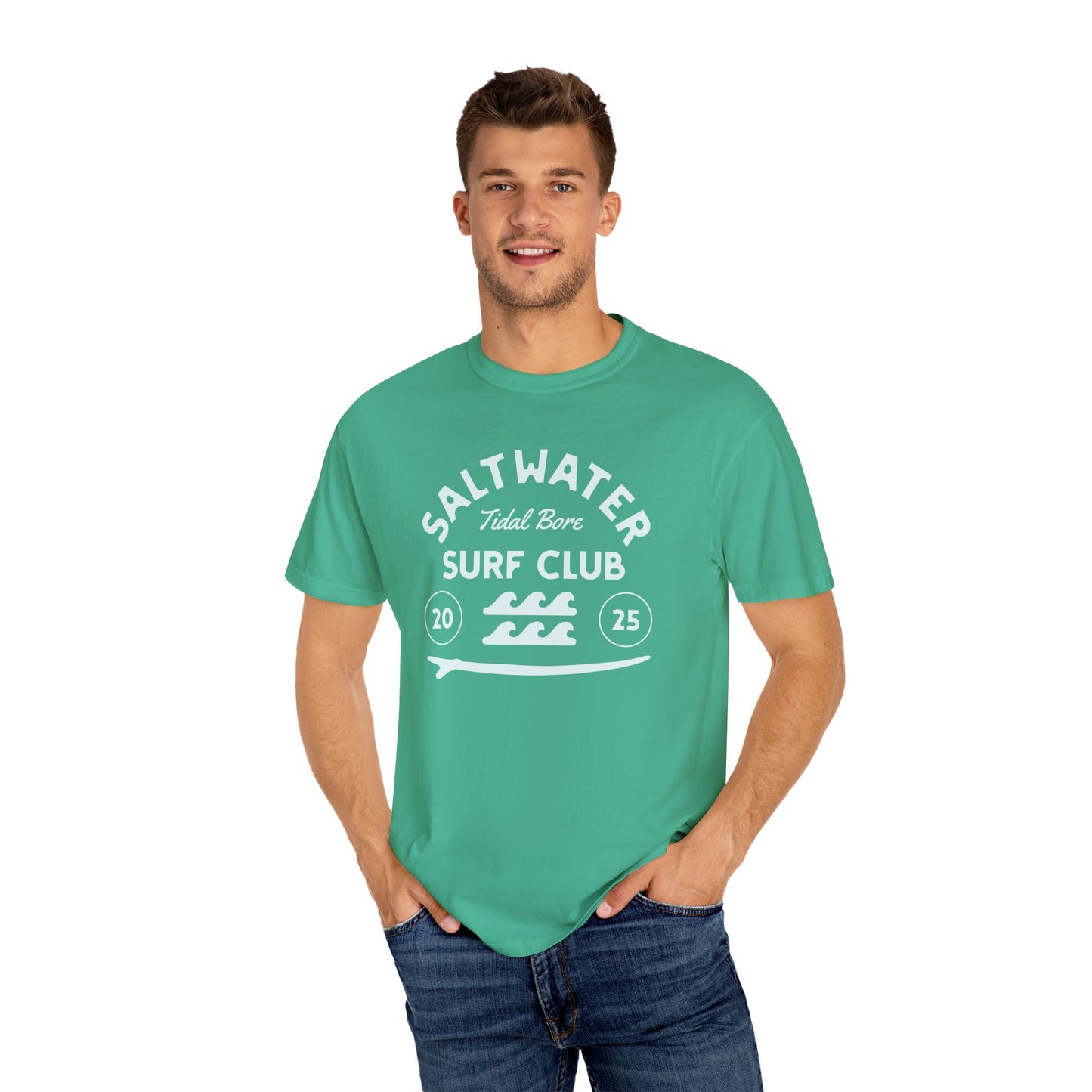 Surf Club Unisex T-Shirt, Eco-Friendly Tee, Beachwear, Casual Summer Apparel, Gift for Surfers, Coastal Vibe