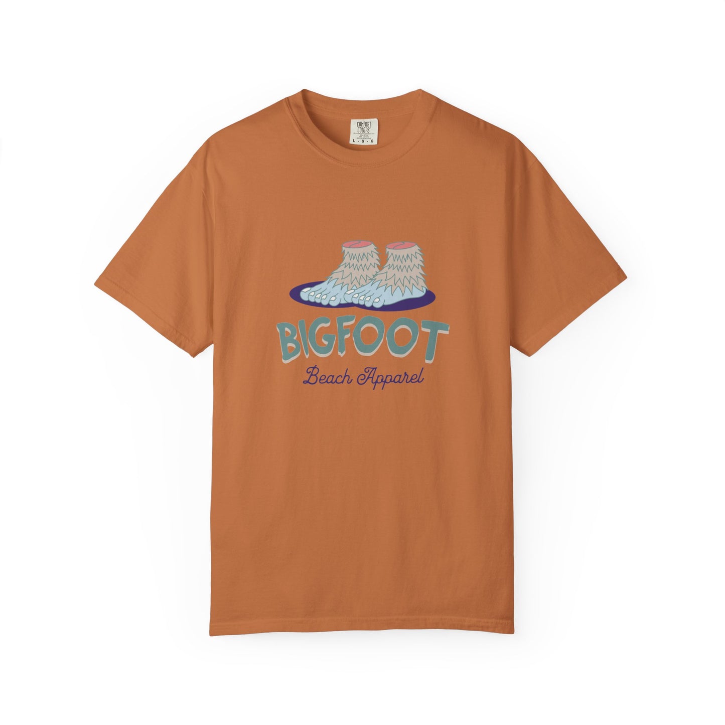 Bigfoot Beach Apparel T-Shirt, Unisex Summer Tee, Casual Graphic Shirt, Fun Gift for Outdoor Lovers, Beach Vacation Wear