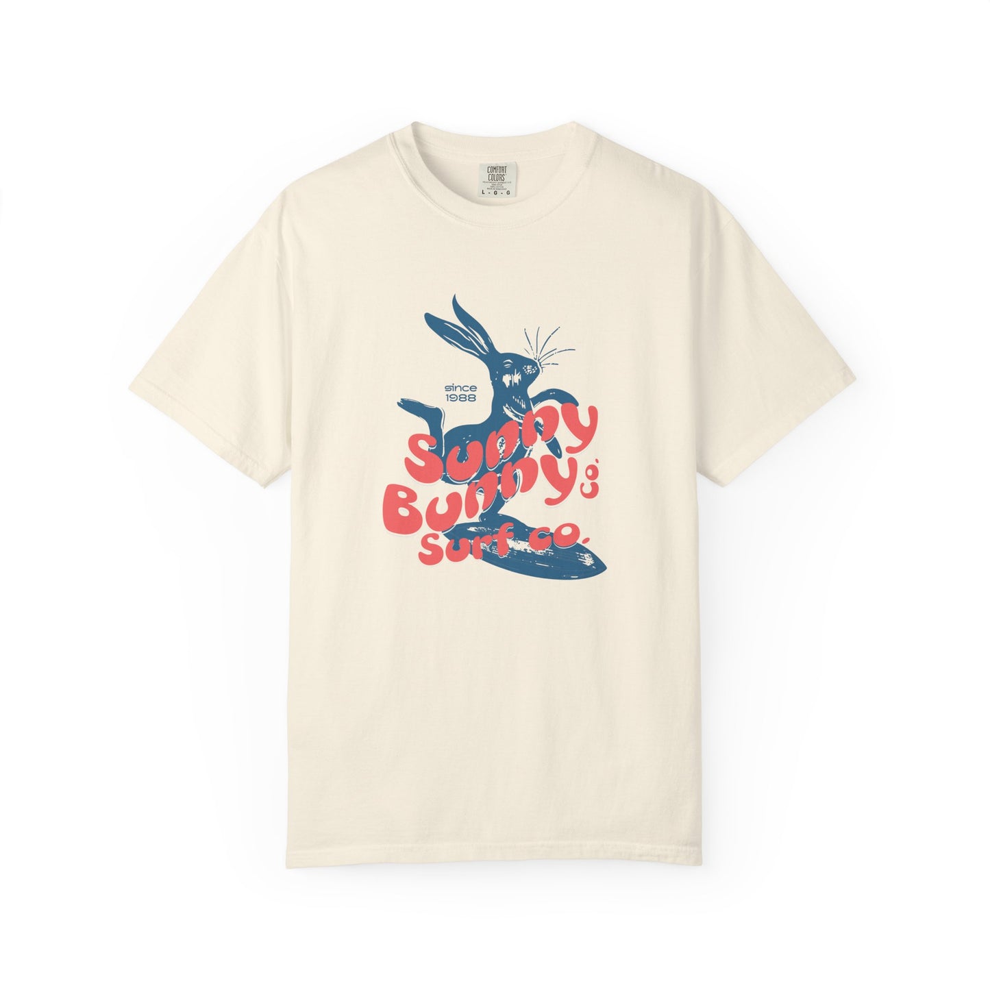 Playful Bunny Surfer Unisex Vintage T-shirt for Surf Lovers, Graphic Tee, Beachwear, Summer Vacay, Unique Gift for Her Or Him
