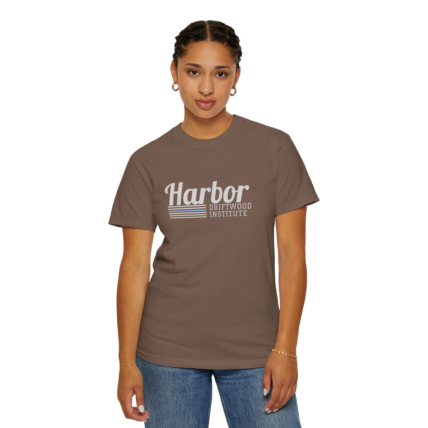 Harbor Driftwood Institute Design, Garmet-Dyed Cotton, Unisex T-Shirt, Casual Wear, Beach Vibes, Perfect Gift for Nautical Lovers